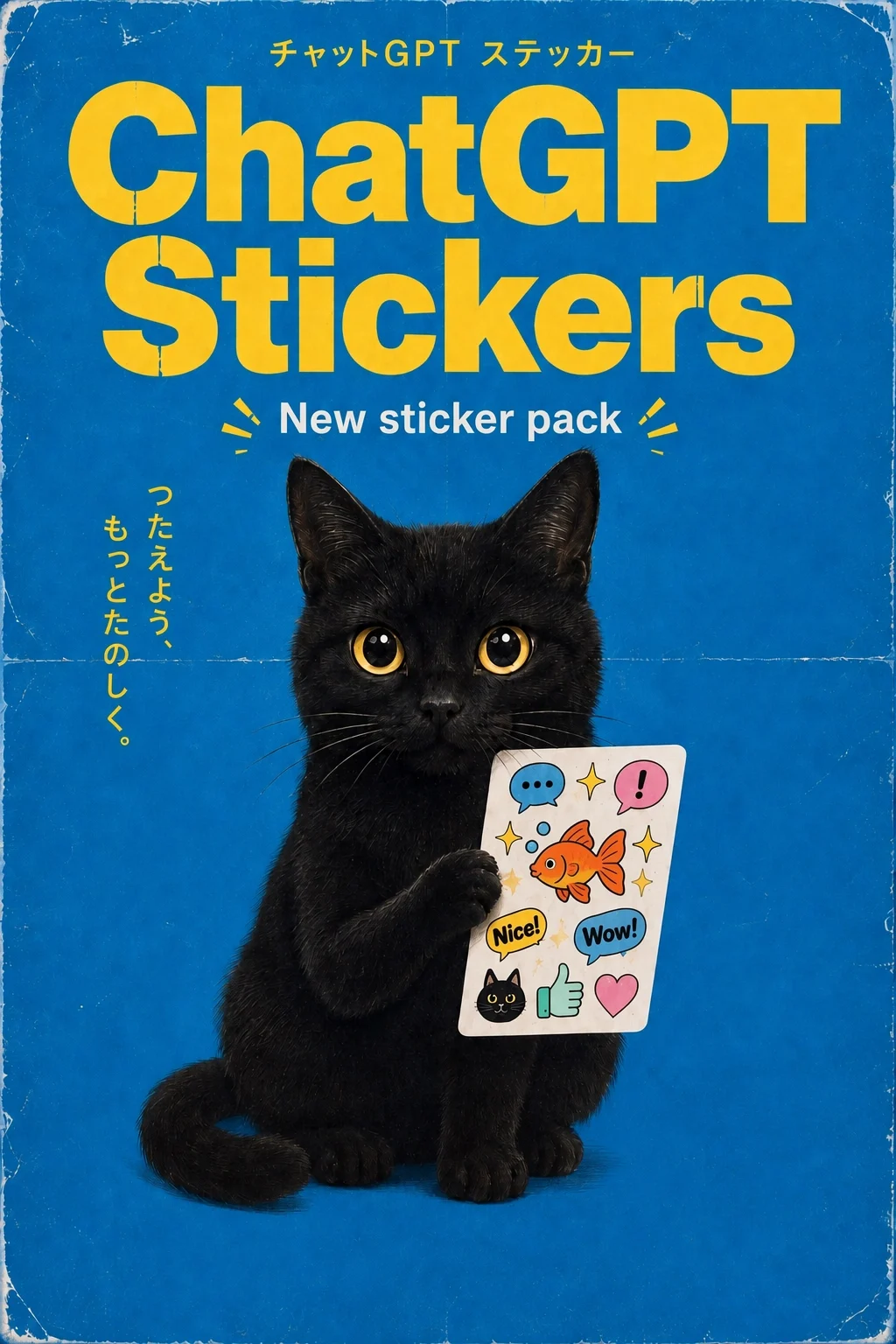 GPT Image 2.5 生成的猫咪贴纸宣传海报